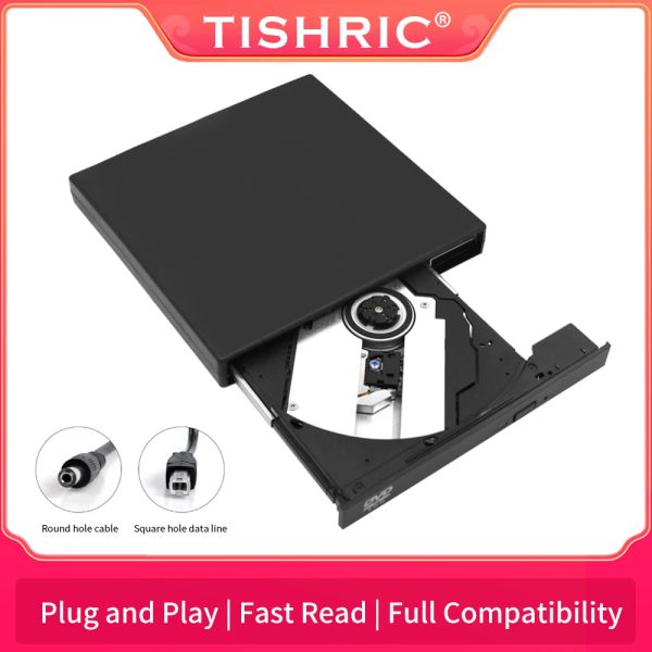 Drive Tishric External Optical CD DVD Drive Player USB 2.0 DVD Franch et lecture du lecteur DVD externe pour ordinateur portable PC Desktop