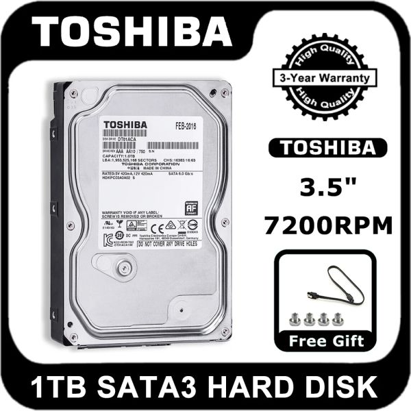 Drives Toshiba 1TB HDD HDD Disque dur interne 3,5 '' 7200 tr / min SATA III 6 Go / s Disque dur pour l'ordinateur NAS Storage