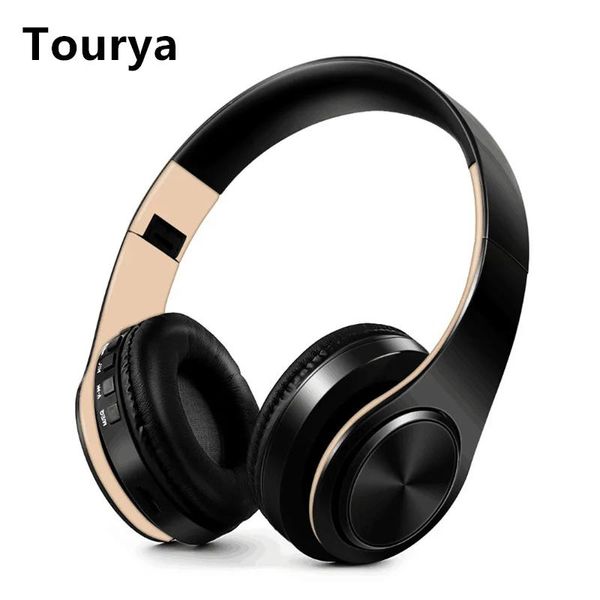 Drives Tourya B7 Casque sans fil Bluetooth Casque pliable Casque réglable Écouteurs avec micro pour téléphone PC Lattop Mp3 TV