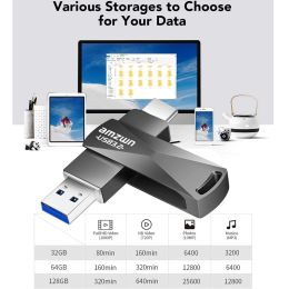 Drijft USB3.2 Flash Drive U Disk 128 GB 256 GB 512GBPen Drive Typec USB Interface U Disk Stabiele snelheid Mutual Transmission Memory Stick