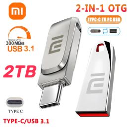 Drijft Xiaomi 512 GB geheugenstick 1 TB USB 3.0 High Speed Flash Drive 2TB harde schijf 1 TB Metal Mini Key Penaandrijving voor pc -auto Musie telefoon