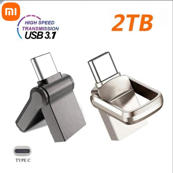 Drives Xiaomi Usb Flash Drive 2TB OTG METAL USB 3.1 Clé de lecteur de stylo 1 To 512 Go de type C Pendrive à haute vitesse Mini lecteur flash USB Memoria