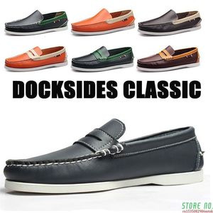 Rijden schoenslip echte lederen gai op docksides klassieke boot shoebrand ontwerp flats loafers voor mannen vrouwen a025 240109 61321