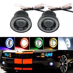 DRL Lighting Daytime Daytime Lights Universal Angel Eyes Fog COB LED Lámpara de bombilla 6 colores para auto auto