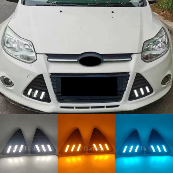 DRL pour Ford Focus 3 MK3 2012 2013 2014 DRL Daytime Light Light Daylight Fog lampe étanche avec un signal de virage