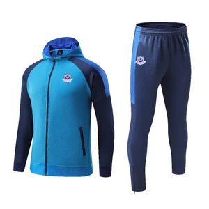 Drogheda United F.C. Survêtements pour hommes sports de plein air vêtements d'entraînement chauds loisirs sport fermeture éclair complète avec casquette à manches longues costume de sport