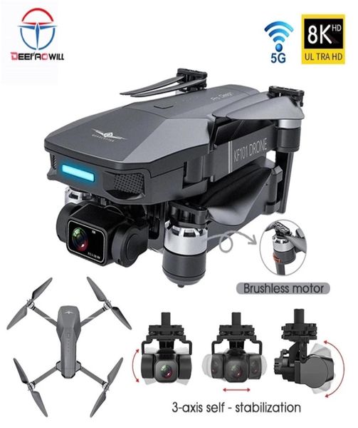 Drone 3axis Gimbal KF101 Pro Camera 8K GPS Professional GPS sin escobillas 5G WiFi FPV RC Quadcopter Dron 4K 3Kilometers 30 min 2203117380436