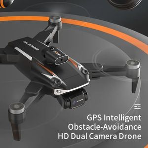 Drone 4K Pixels avec 2 caméras, caméra à réglage automatique à 90 degrés, retour automatique de batterie faible, retour automatique d'interruption de signal, suivi GPS, vol au point de cheminement