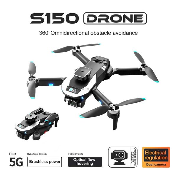 Drone 8K S150 Plegable UAV HD Fotografía aérea Cámara dual 15 minutos Tiempo de vuelo Sin escobillas Evitación de obstáculos Quadcopter HKD230807