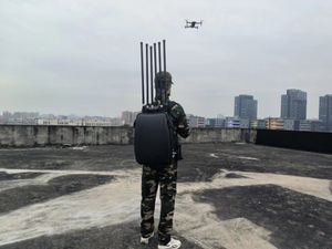 Équipement de contrôle de drone Anti-drone 6 bandes, sac à dos haute puissance, brouillage de Signal de drone Er 2.4g 5.8g 433 Gps, Signal Uav, brouillage jusqu'à 1500m