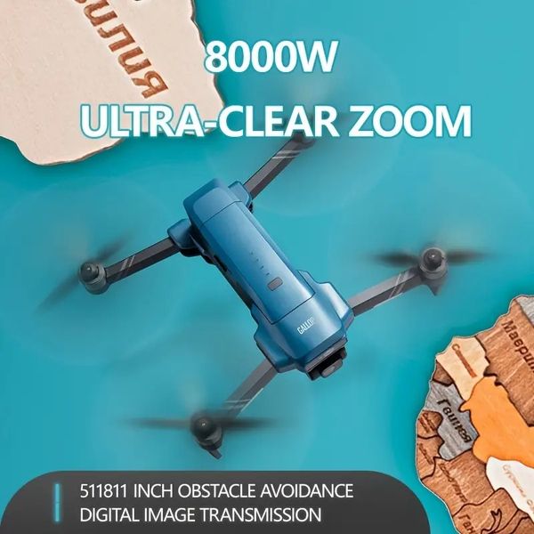 Drone avec transmission d'image numérique, caméra HD 8K, évitement d'obstacles, cardan mécanique auto-stabilisant à 3 axes, puce HiSilicon, télécommande, photographie gestuelle