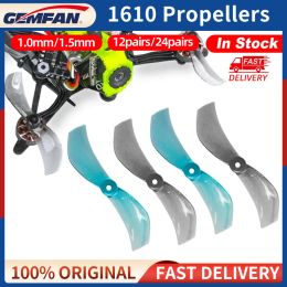 DRONES 12/24 PAIRES GEMFAN 1610 PROPREEMENT DRONE 40 mm 2blade 1mm 1,5 mm pour RC FPV Racing Freestyle Tinywhoop Drones Mobula7 Remplacement