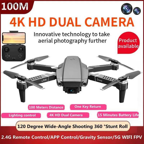 Drones 120 grand Angle 4K double caméra WIFI FPV RC quadrirotor 2.4G 100M 360 cascadeur rouleau une clé Ruturn APP télécommande Drone modèle YQ240211