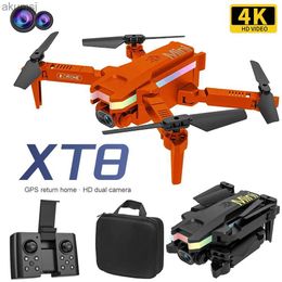 Drones 2022 nouveau XT8 Mini Drone 4K caméra HD professionnelle WIFI FPV pression de l'air Altitude fixe pliable quadrirotor RC hélicoptère jouets YQ240129