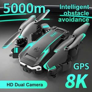 Drones Uav intelligents Drone 8K 5G GPS professionnel HD double caméras photographie aérienne évitement d'obstacles hélicoptère à 4 rotors Distance RC 5000M Wifi Dron 360 geste