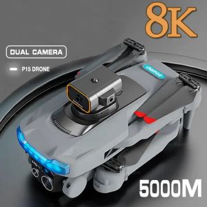 DRONES 2023 NOUVEAU P15 DRONE 4K CAMERIE PROFESSIONNELLE 8K GPS HD Photographie aérienne DualCamera Drone d'évitement des obstacles omnidirectionnels