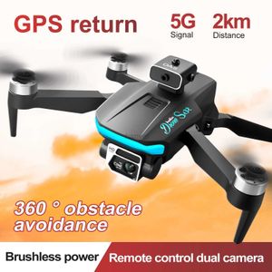 Drones 2023 Nieuwe S132 GPS Drone Borstelloze obstakel Vermijding 2.4G Wi-Fi FPV Optische stroming Positie 4K HD Dual Camera Aerial Foto 240416