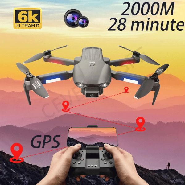 DRONES 2024 NOUVEAU F9 GPS DRONE 6K DUAL HD CAME CAME PHOTODICALE AERTORAGE PROFESSIONNE