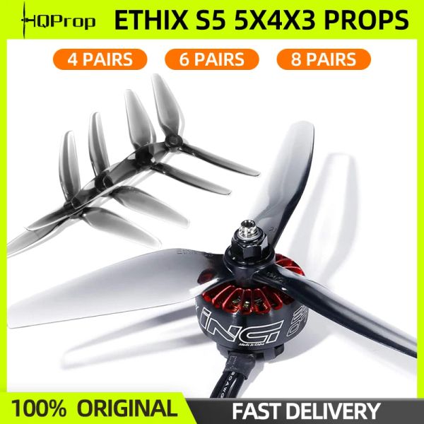 Drones 4/6 / 8paires HQProp HQ EThix S5 5040 Propriller 5x4x3 5inch 3Blade CWCCW PC accessoires pour RC FPV Racing Freestyle Drone Quadcopter