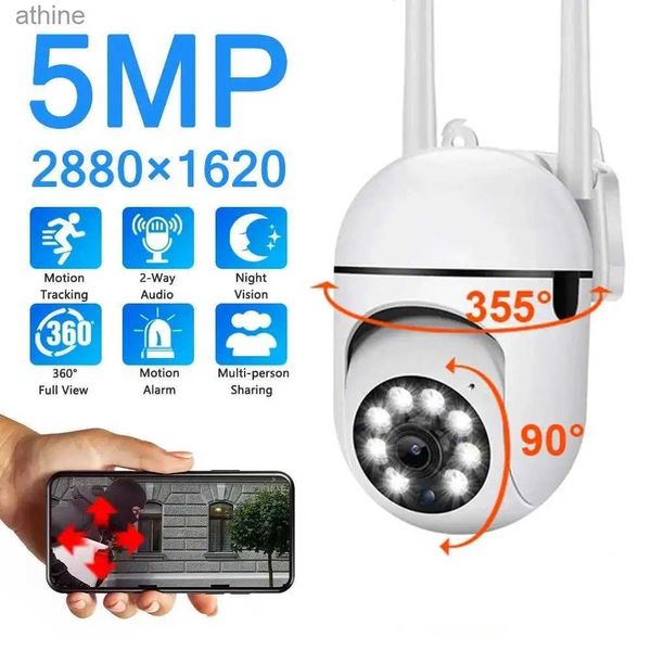 Drones Caméras de Surveillance 5MP caméra IP HD 1080P IR couleur Vision nocturne Protection de sécurité mouvement 5G WiFi CCTV caméra extérieure YQ240129