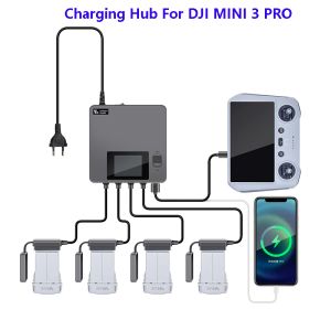 DRONES 6 en 1 Chargeur de batterie d'affichage numérique pour DJI Mini 3 Pro Drone Battery Charging Hub Smart Battery Chargeur W ACCESSOIRES USB