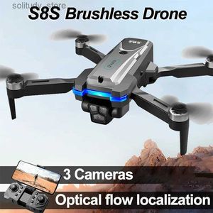 Drones 8K HD Drone Camera 3 camera Optische stroom Borstelloze drone EIS Elektronische Anti Shake Drone Afstand Vermijd obstakels voor Q240308