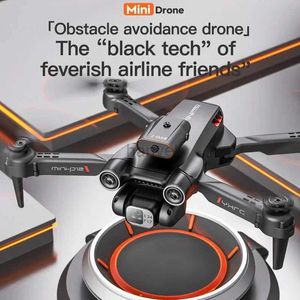 Drones 8K HD P12 Mini Drone Dual Camera 4 Zijdige intelligente obstakelvermijding luchtfotografie Quadcopter voor buitenreizen 240416