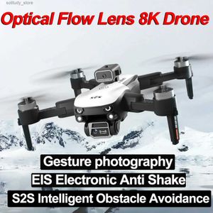 Drones Drone à moteur sans balais haute définition 8K, flux optique, distance de vol stationnaire, évitement d'obstacles, photographie aérienne, quatre hélicoptères, cadeaux de voyage Q240308