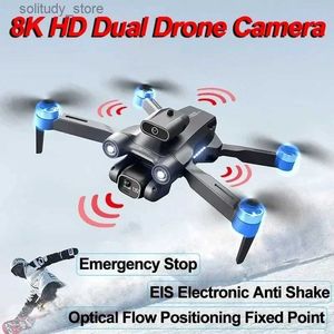 Drones 8K S1S dubbele camera borstelloze motor obstakelvrij vermijden optische stroom zwevende luchtfotografie vier helikopters Q240308