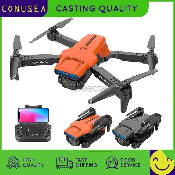 Drones A6 PRO RC Drone 4k HD double caméra photographie aérienne FPV Drone hauteur garder une clé retour quadrirotor jouet ldd240313