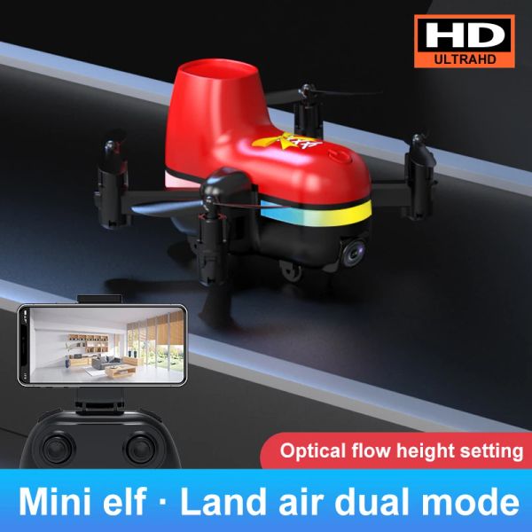 Drones AE18 Mini Land and Air Dual Mode 360 ° Laser Obstacle Évitement HD Double caméra Motor GPS sans balais