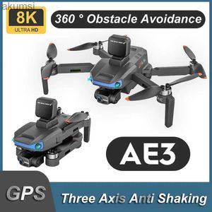 Drones AE3ProMax évitement d'obstacles véhicule aérien sans pilote sans brosse GPS trois axes Anti-secousse panoramique inclinaison 8K retour Intelligent YQ240129