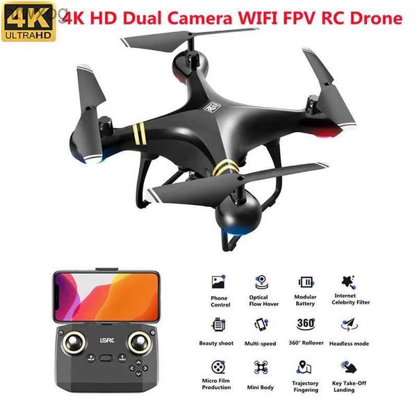 Drones Photographie aérienne RC Drone 4K double caméra WIFI FPV 150M 15 minutes 3D cascadeur rouleau APP contrôle une clé retour WIFI FPV RC quadrirotor YQ240201