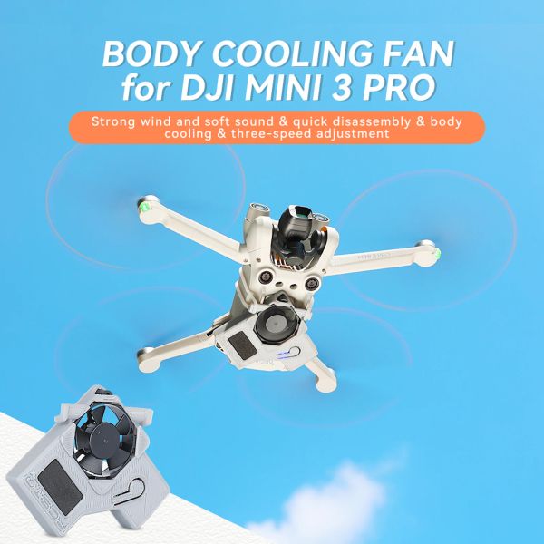 Ventilador de enfriamiento corporal de drones para DJI Mini 3 Pro Cofriador de aire Velocidad de viento recargable Ventilación Ajustable Disipación de calor ACSSSORES