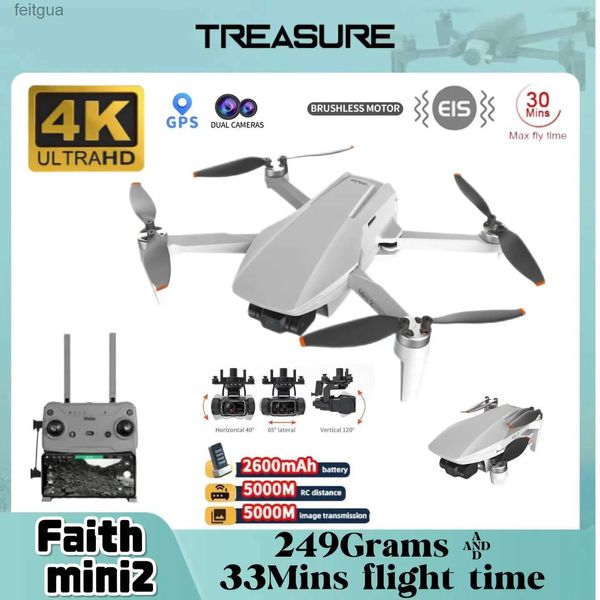 Drones C-Fly Faith Mini 2 4K Drone profesional Cámara HD 249 gramos Gimbal de 3 ejes Quadcopter plegable Motor sin escobillas RC Dron YQ240213