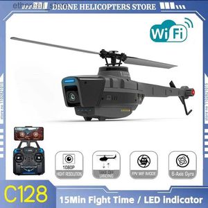 Drones C128 Rc helikopter 4 propellers 720p camera 6-assige elektronische gyroscoop Luchtdruk voor rolroer Minder luchtfotografie speelgoed Q231108