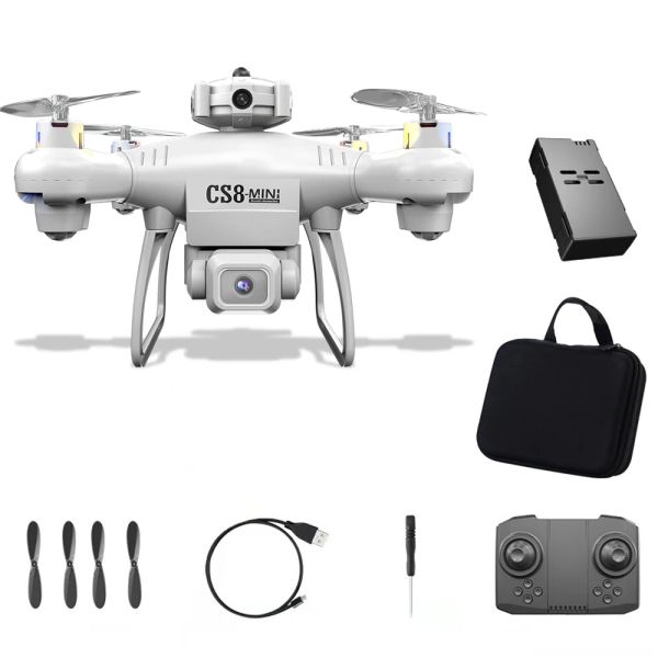 Drones CS8 Mini Camera Drone Professional 4K Quadcopter Obstacter Évitement 360 RC Wide angle AJOUT RC RC DRON Toys