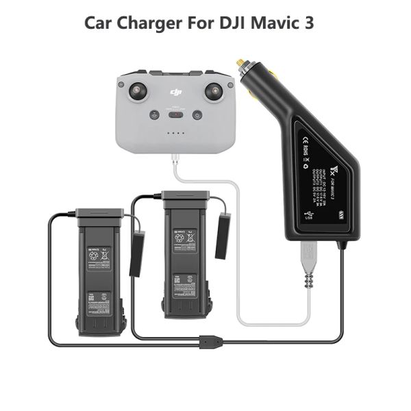 DRONES DJI MAVIC 3 Batterie intelligente Chargeur 3 en 1 Car Charger pour DJI MAVIC 3 CINE CONNECTEUR CONNECTEUR ADAPTATEUR USB