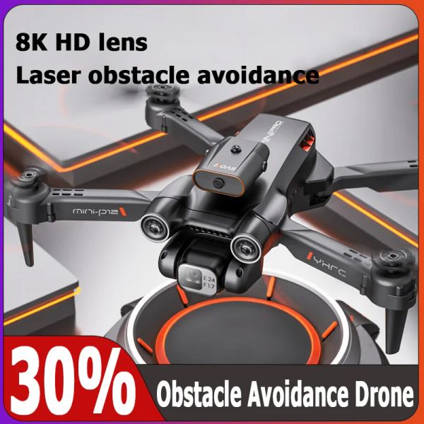 Drones drones 8k hd caméra conception pliable conception d'obstacle laser à pêche à la localisation du flux optique à pêche à un bouton et retour à un bouton