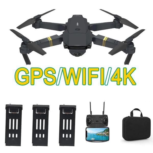 Drones Drone E58 Wifi FPV con gran angular HD 1080P / 720P / 4K Cámara Modo de retención de altura Brazo plegable Rc Quadcopter Drone X Pro Rtf Dron m