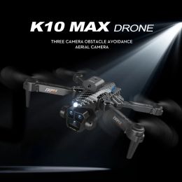 Drones Drone K10max 8k Professionnel avec trois caméras Localisation de flux optique intelligent Plan de jouet d'évitement d'obstacle à quatre voies