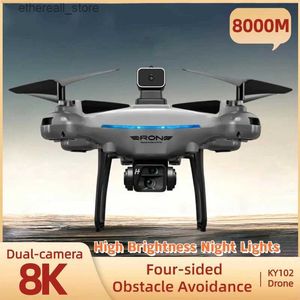 Drones Drone KY102 8K photographie aérienne professionnelle à double caméra 360 évitement d'obstacles flux optique avion télécommandé à quatre axes Q231108