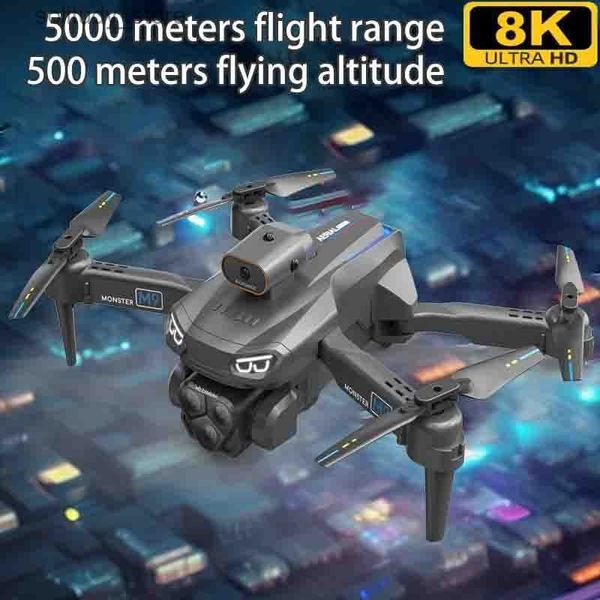 Drones Drone professionnel 8K double caméra HD M9 Mini Drone avec caméra photographie aérienne Drone d'évitement d'obstacles 4k Quadcopter 5000M Q240308