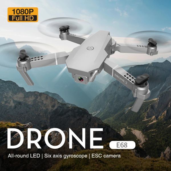 Drones E68 Pro 4K HD Camera Drone FPV Wifi Transporte en tiempo real Control móvil Una llave Gesto de retorno Foto/Video Modo Modo