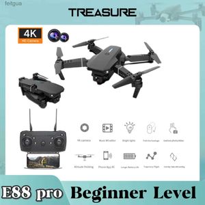 Drones E88 Pro Drone 4K 1080P FPV WIFI grand Angle HD caméra RC pliable quadrirotor hauteur tenir professionnel Dron jouets enfants cadeau YQ240213