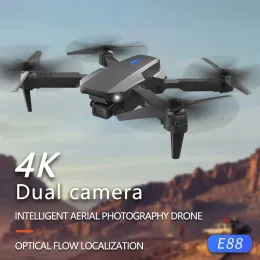 Drones E88 Pro Drone 4K Profesional HD Cámara Dual RC Airplane Hight Modo de retención de brazo plegable Airplano de cámara Avión de juguete
