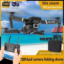 Drones E88 Pro Drone Professional 720p grand angle Caméra HD Hauteur fixe Remote commande pliant Quadrotor Helicopter Childrens Toy S24513
