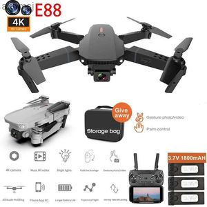 Drones E88 professionnel Mini WIFI HD 4k Drone avec caméra Mode de maintien élevé pliable avion RC hélicoptère Pro Dron jouets quadrirotor Drones YQ240129