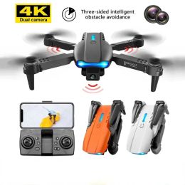 Drones E99 Drone 4K HD Double caméra Évitement du vol professionnel 20 minutes La hauteur pliable maintient les mini drones jouets d'hélicoptère