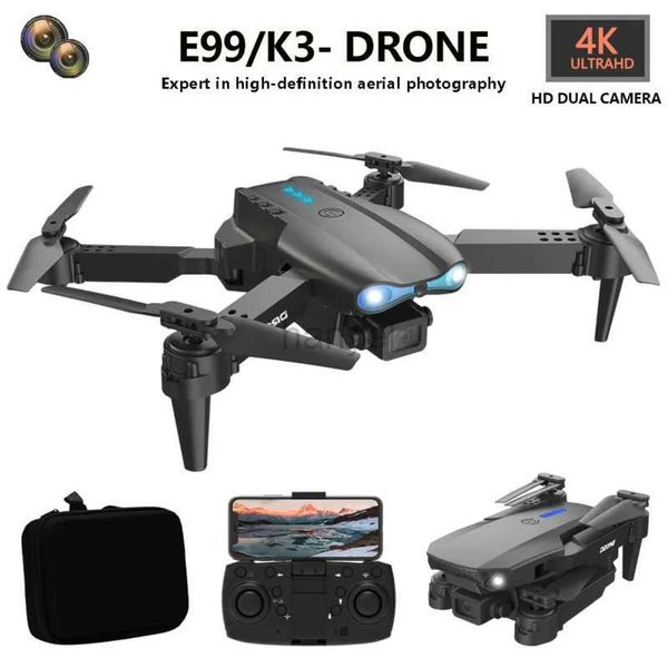 Drones E99 K3 HD 4K Drone de caméra aérienne HD 4K Double caméra avec WiFi Pliage Mini FPV Photographie Quadcopter RC Helicopter 240416